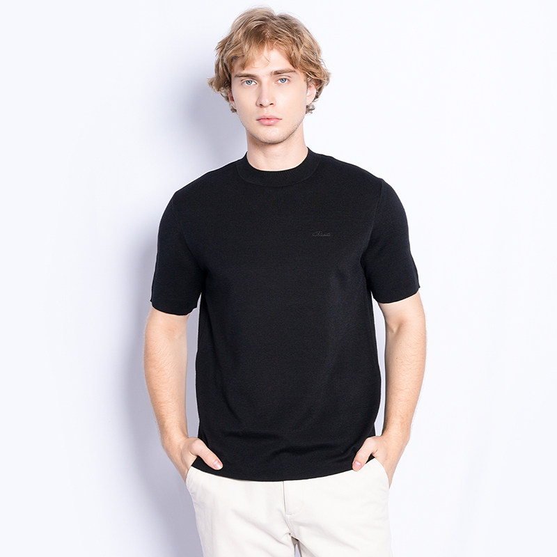 宾度2025年新款男士短袖针织衫