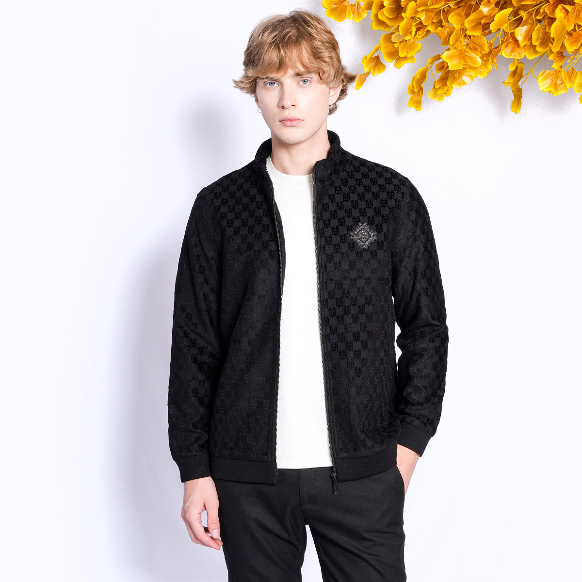 J.benato/宾度男士棋盘格夹克