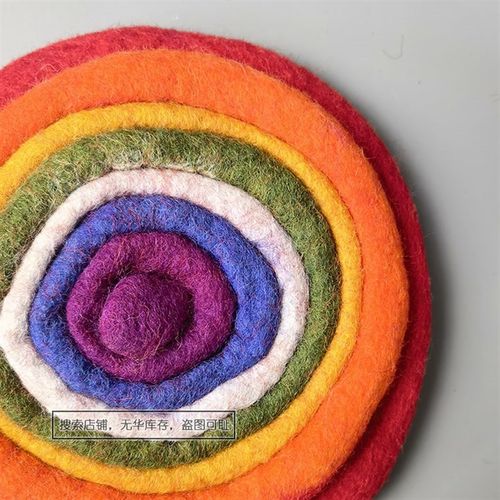 (是魔法--纯手工羊毛毡)童趣唯美彩虹零钱包渐变收纳包七彩卡包