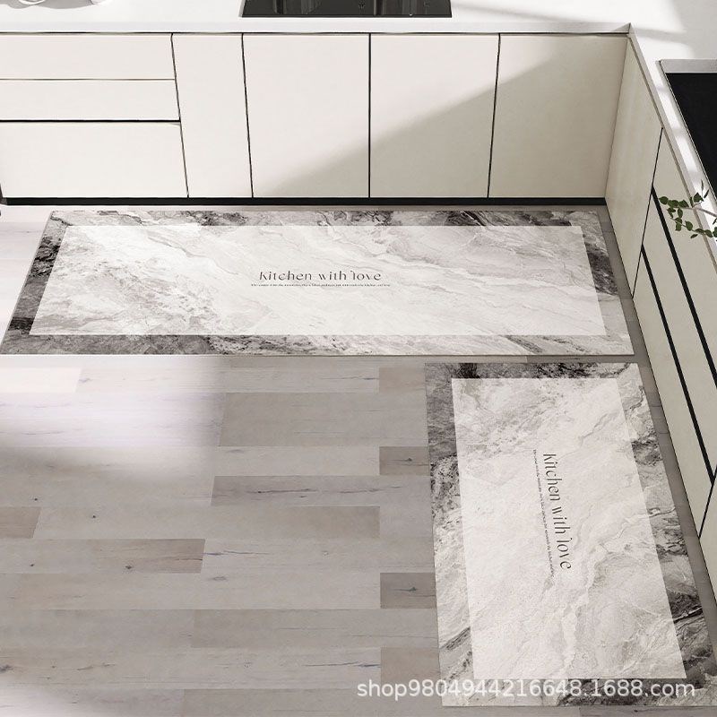 硅藻泥厨房地垫防水防油可擦门口脚垫耐脏家用吸水垫防滑地毯