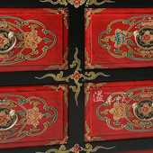 新中式 轻奢地柜实木电视柜小户型客厅卧室边柜民宿家俱储物多斗柜