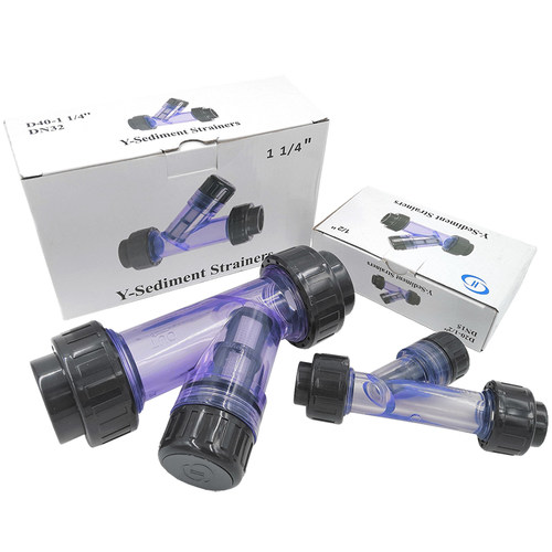 Y型过滤器UPVC水管化工PVC管道快装透明塑料过滤网dn25 32 40 65