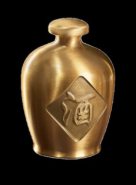 黄铜酒坛创意迷你手把件高档礼品铜酒壶摆件酒杯装饰工艺礼品摆饰