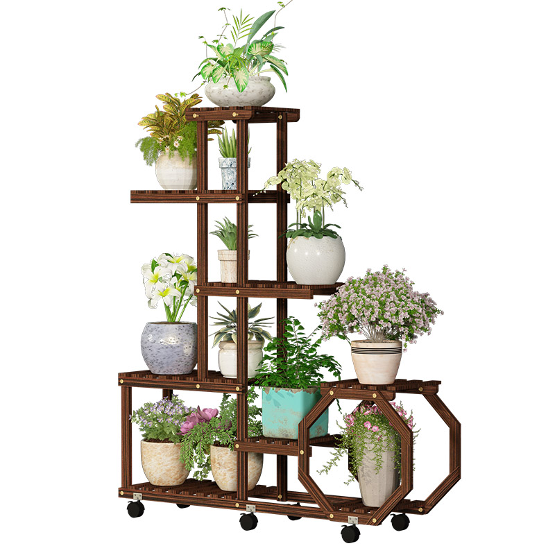 花架置物架阳台花架子室内外客厅简约落地式多层创意移动带轮绿萝