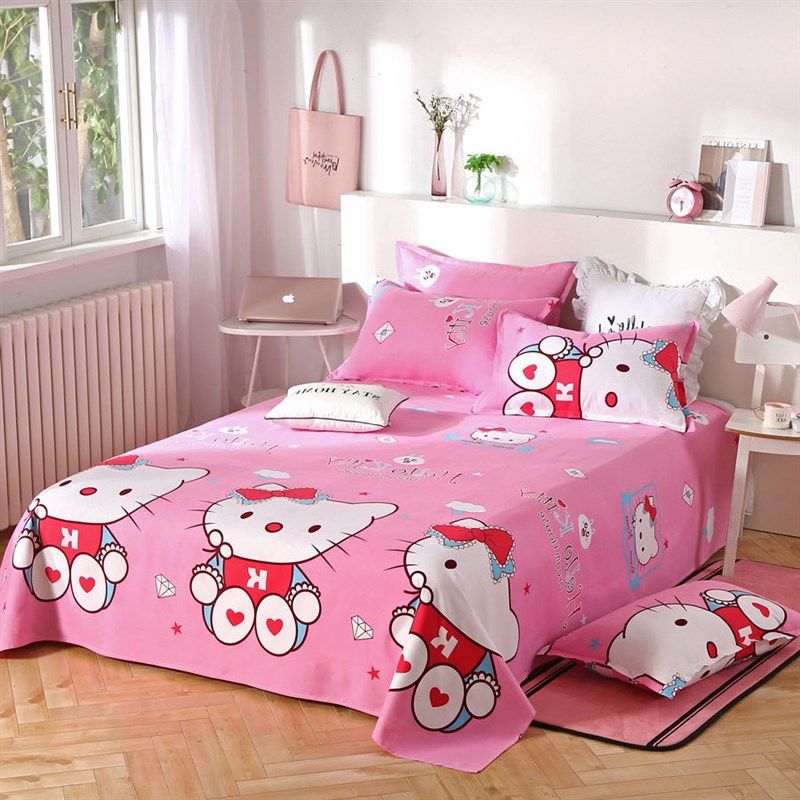 床单单件双人床单亲肤磨毛加厚学生宿舍情侣卡通单人被单四季通用