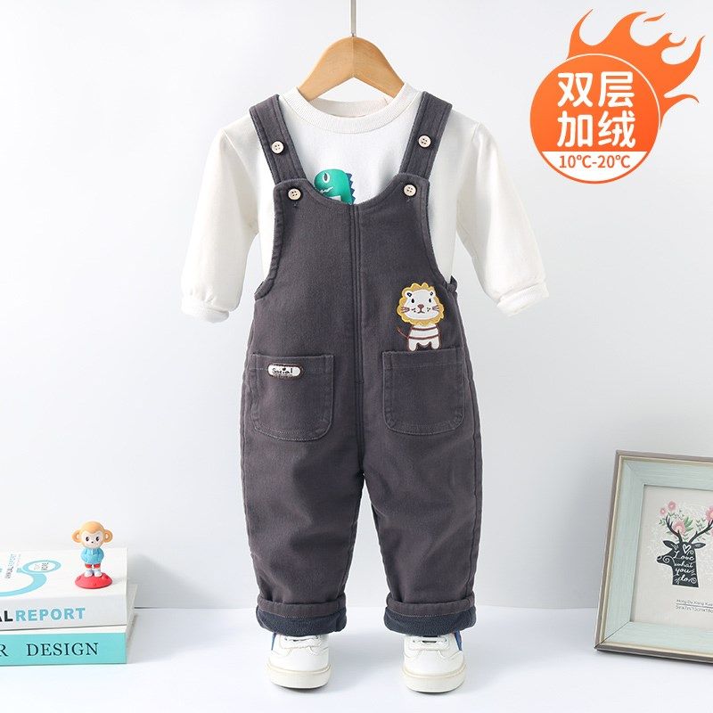 婴儿背带裤秋冬款加绒加厚男童新款儿童女一岁男宝宝秋季纯棉裤子,童装/婴儿装/亲子装,裤子,淘宝优惠券,粉丝福利购,淘宝优惠卷