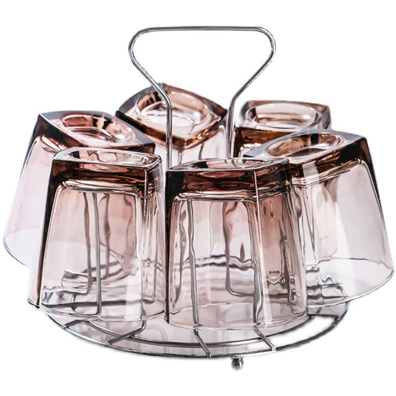 彩色玻璃杯子套装无铅6只水杯啤酒杯牛奶喝水杯客厅茶杯家用耐热,餐饮具,玻璃杯,淘宝优惠券,粉丝福利购,淘宝优惠卷