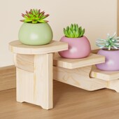 实木桌面置物架办公书桌多层收纳美工区化妆品小摆件展示整理花架