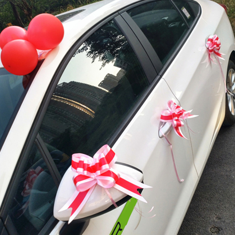 大号手拉花彩带蝴蝶结婚车装饰结婚礼盒包装材料花车门扶手婚庆