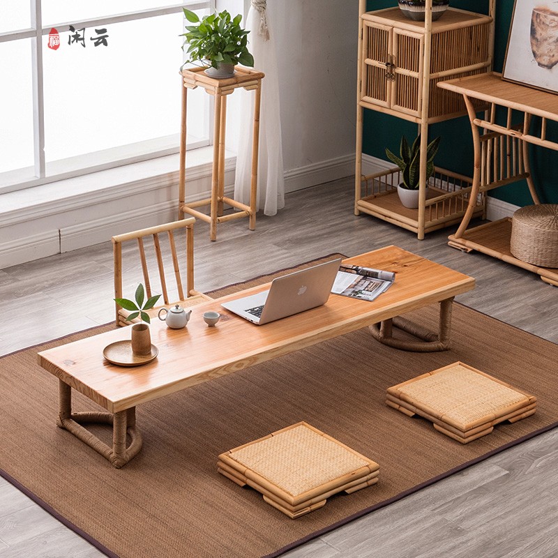 新品炕几炕桌实木小茶台桌子榻榻米小茶几组合飘窗桌椅禅意矮茶台