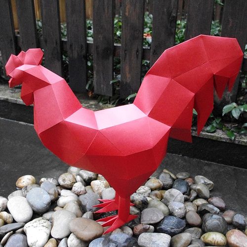 伊和诺 儿童益智3D立体拼图动物模型几何折纸DIY手工拼装纸模型