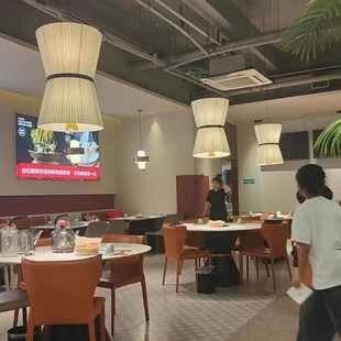 餐厅吊灯日式饭店餐桌卡座包间吧台设计师创意民宿布艺装饰灯具