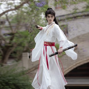 檀逸【逍遥】古装男汉服改良仙侠气古风黑白双色汉元素春夏四季