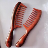紫檀按梳子紫檀宽齿按经络梳檀木梳按梳整木梳子