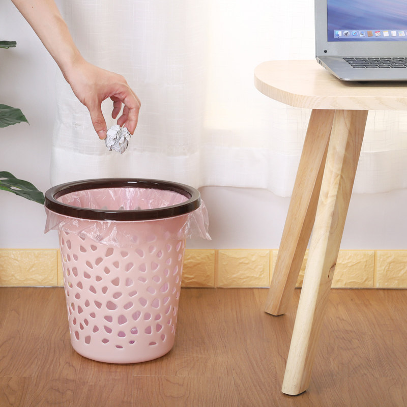 家用简约大号垃圾桶厨房无盖创意塑料纸篓客厅卫生间压圈垃圾筒