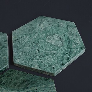 北欧天然大理石六角形多肉托盘阳台干花装饰摆件客厅简约果盘收纳