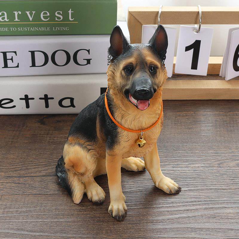 仿真黑背摆件狼狗德牧警犬模型客厅玄关柜桌面生肖动物装饰工艺品,家居饰品,装饰摆件,淘宝优惠券,粉丝福利购,淘宝优惠卷