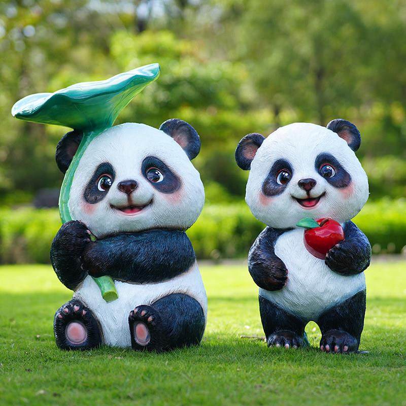 卡通仿真熊猫玻璃钢雕塑户外林景区幼儿园售楼处小区草坪装饰摆件,家居饰品,户外/庭院摆件,淘宝优惠券,粉丝福利购,淘宝优惠卷