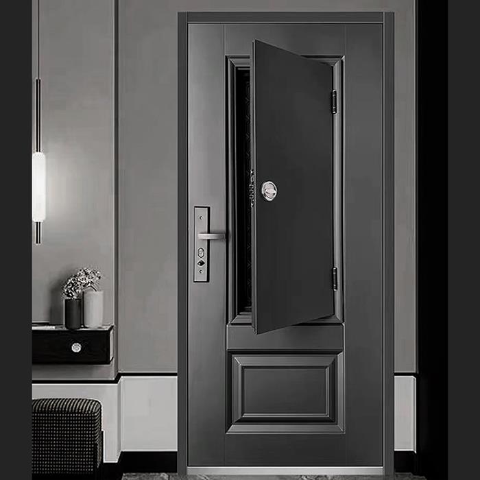 上海a级深灰色门中门大通风透气窗C级防盗家用门
