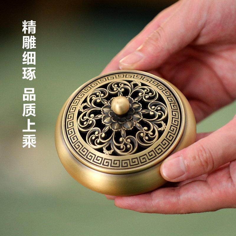 铜香炉纯黄铜香炉仿古盘香炉熏香炉家用室内檀香炉供佛茶道香薰炉,家居饰品,香薰炉,淘宝优惠券,粉丝福利购,淘宝优惠卷
