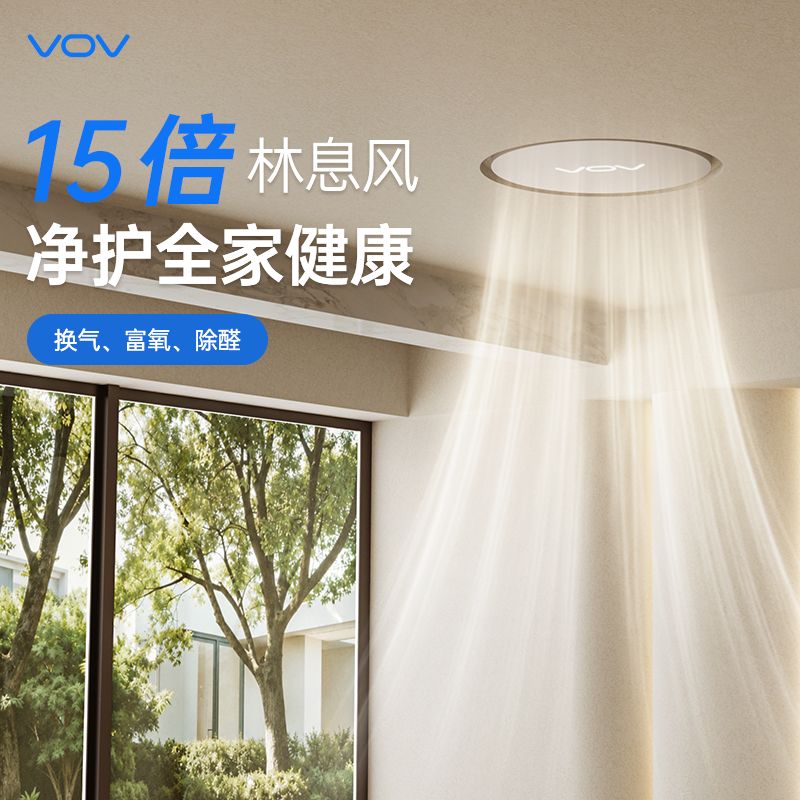 VOV新风系统家用S7Pro新风机换气新风净化器空调孔吊顶壁挂换气扇
