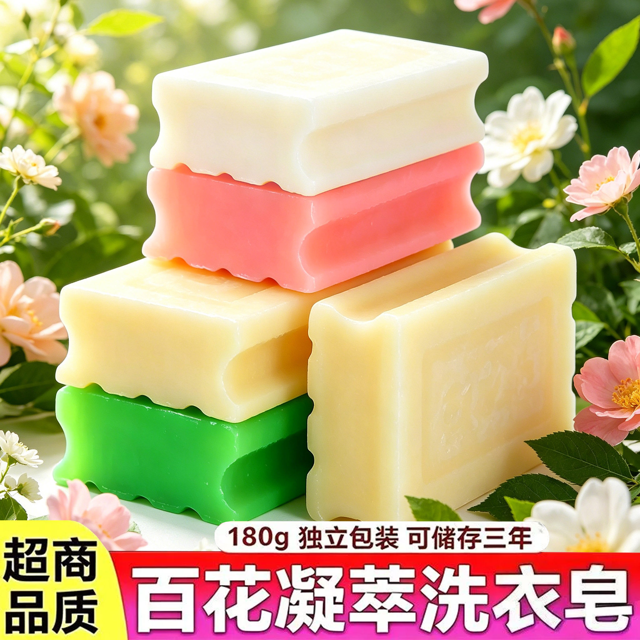 百花香洗衣皂透明皂肥皂大块