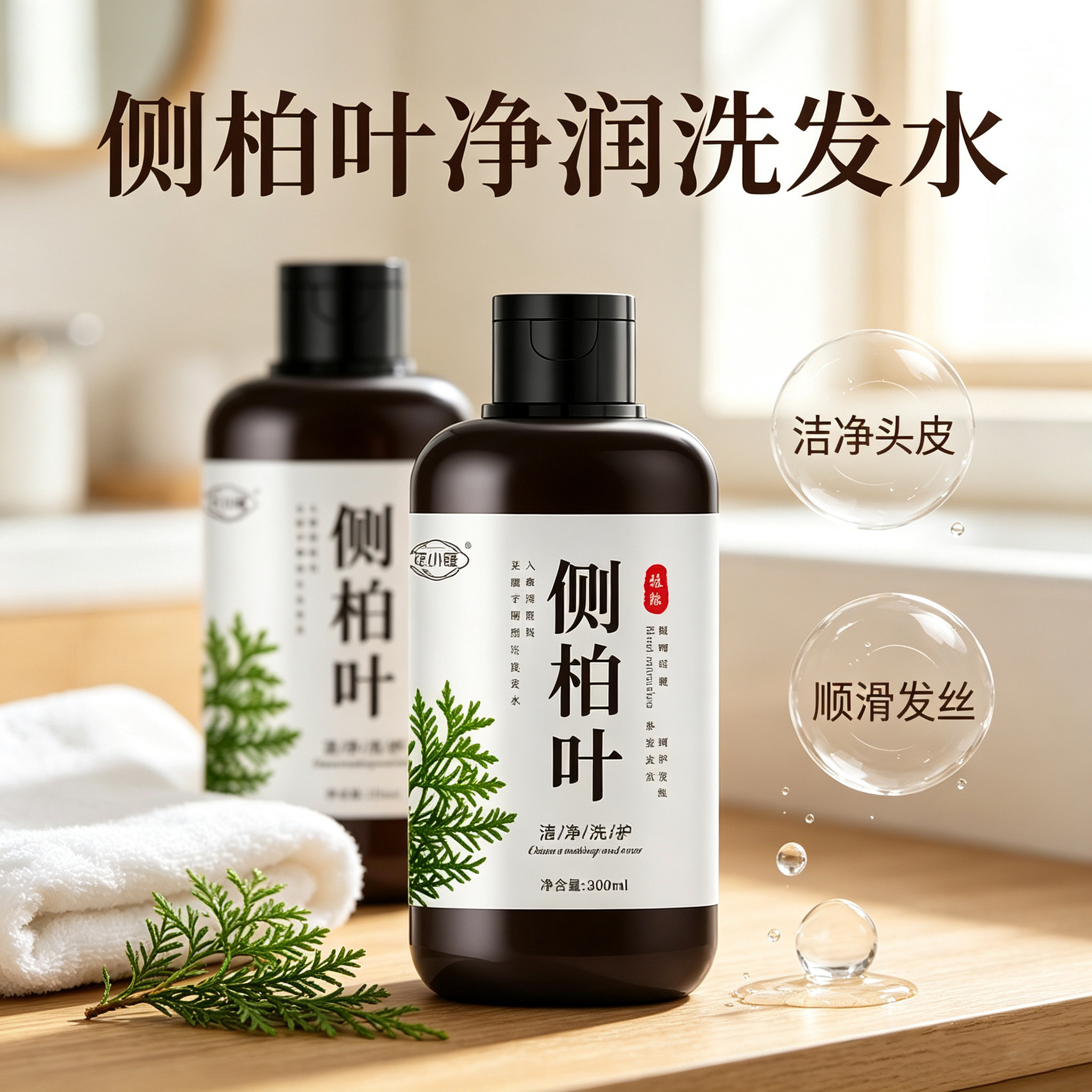 人参侧柏叶何首乌无患子洗发水养发护发草本植萃改善干燥呵护秀发
