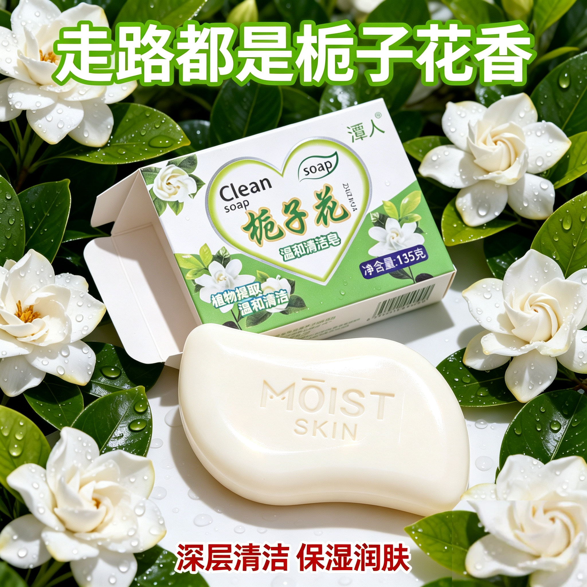 新款栀子花香氛皂持久留香洗脸洗澡香皂控油清洁润肤清洁香水肥皂