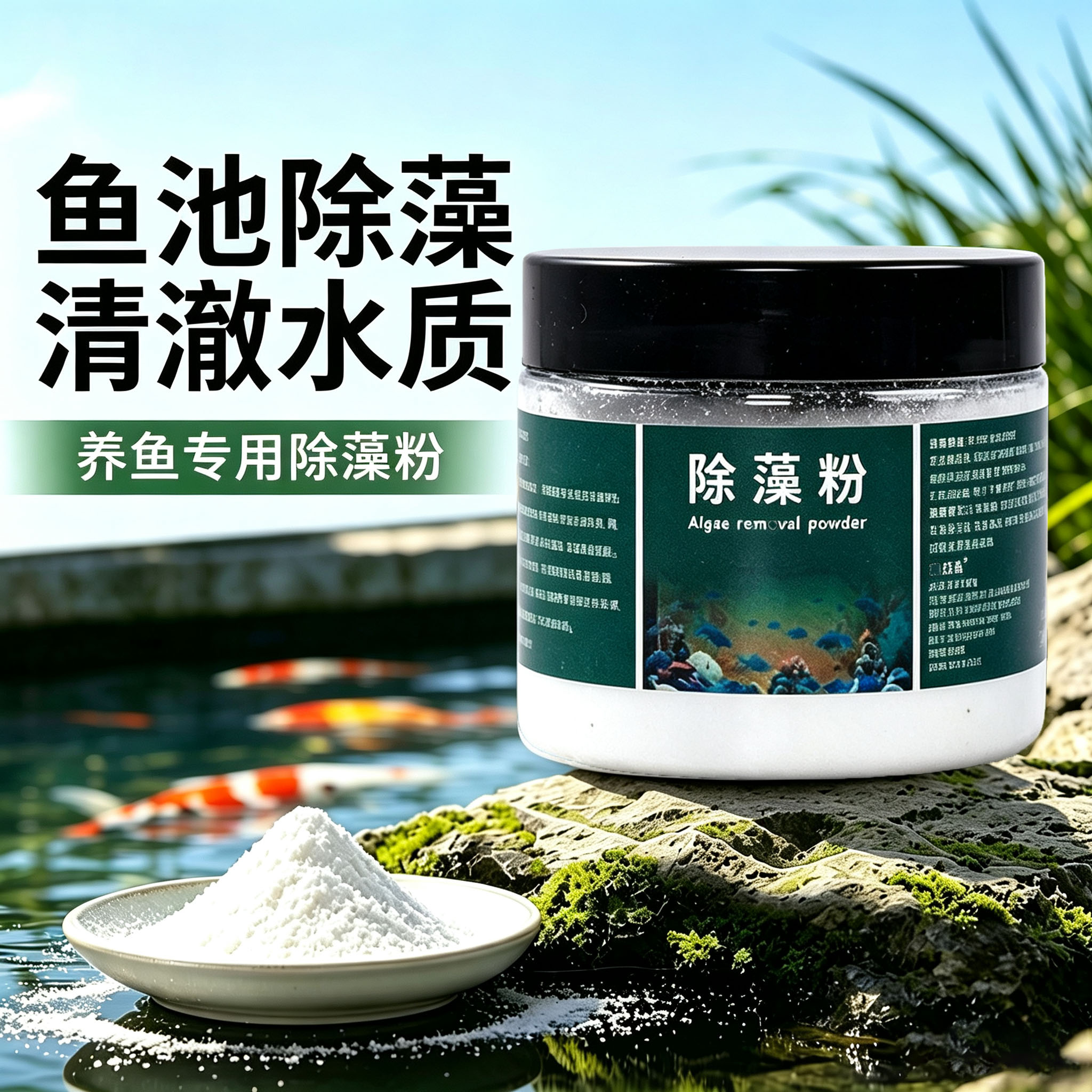 除藻粉鱼池除藻剂锦鲤鱼池去除青苔藻类净化水质水族绿藻专用