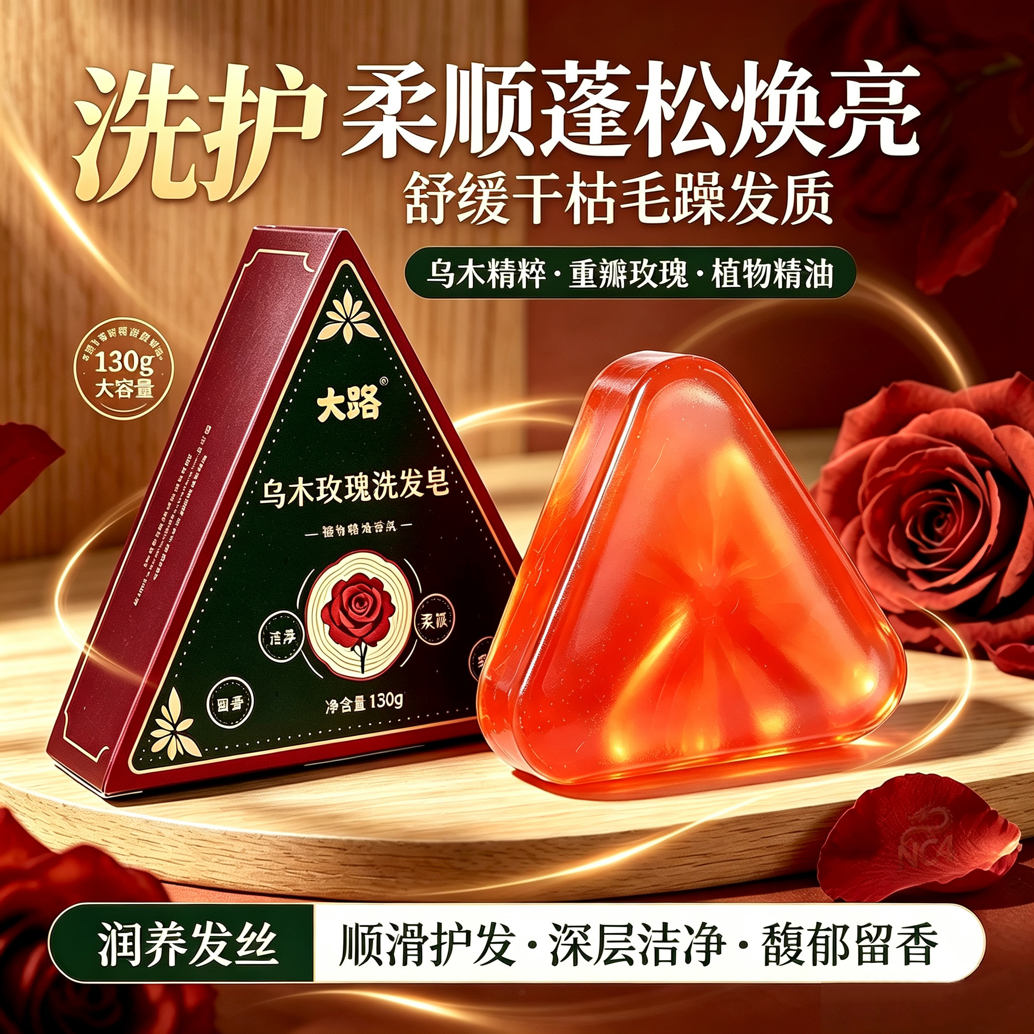 乌木玫瑰香氛洗发皂植物精油