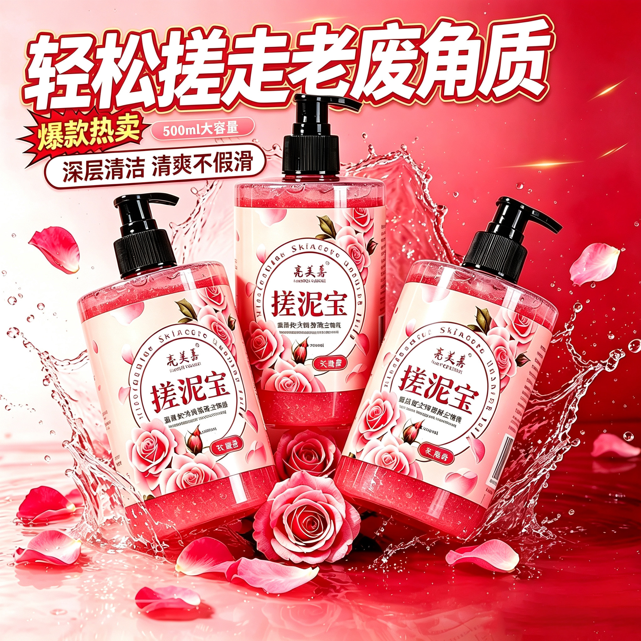 大容量玫瑰搓泥宝去角质