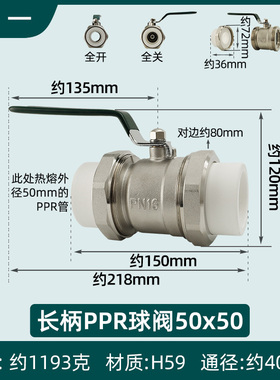 双活接球阀bppr25水管专用32配件50开关4分dn20热熔6分63双头铜40