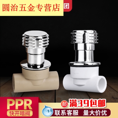 白色PPR暗阀20 25家装热熔水管配件暗装阀门开关截止阀总阀制