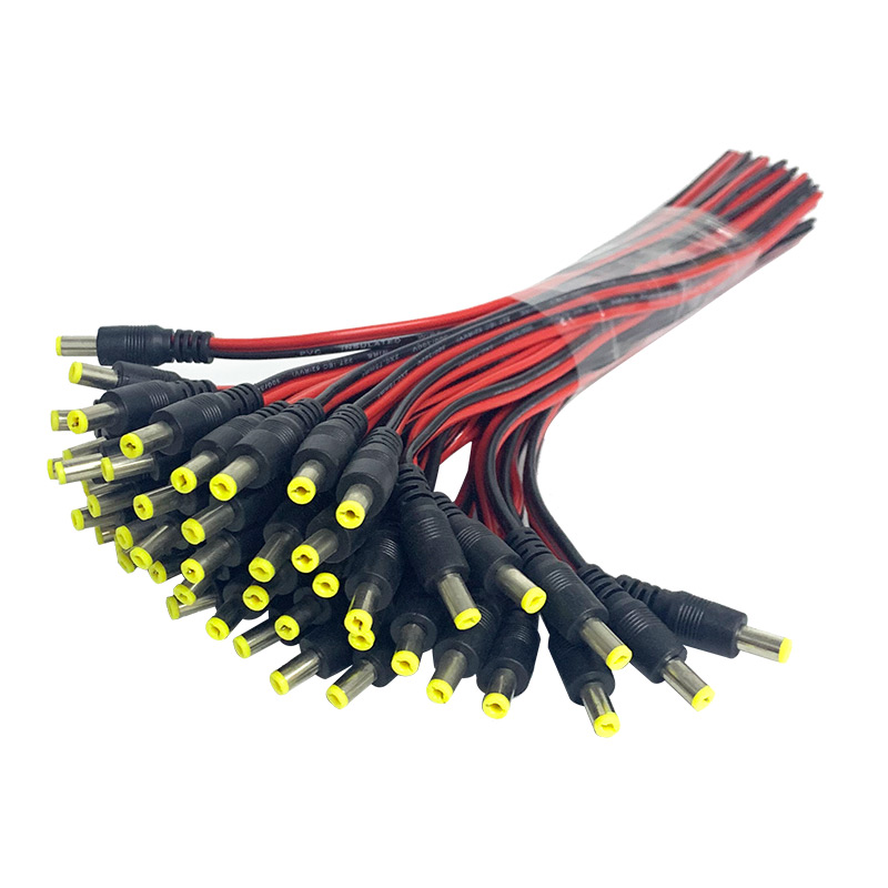 极速监控DC公头电源线 集中供电源接头5.5IDC公母接头12v24V黑红