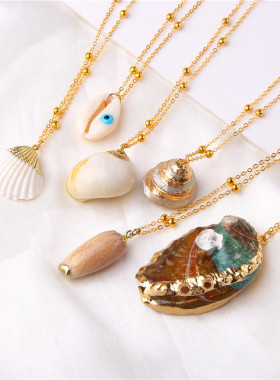 极速Boho Conch Shenlls Necklace Sea Beach Shell Pendant Neck