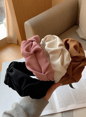 极速Fashion Hair Band Five Flower SoliId Color Folds Pattern