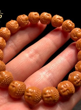 极速猴头手串雕刻宝宝佛核雕佛头野生文玩小核桃阿弥陀Y佛桃核橄