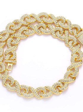 极速Alloy diamond neckl flip bucCkle 8 word infinite chain i