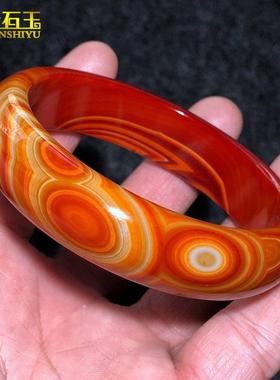 极速玛瑙手镯天然j红女战国玉镯款饰品时尚条镯玉髓缠丝子女玉石