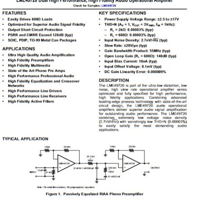 极速原装全新美国NiS国半LME49720NA直插双运放 LME49720NA塑封DI