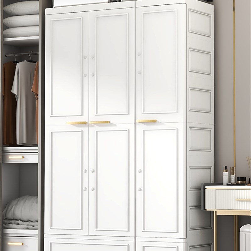 极速新疆大号塑料家用卧室挂衣橱成人衣柜简易组装婴W儿童衣柜储
