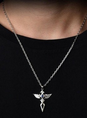 极速ins个性简约霸气吊坠天使之翼项链男潮韩版学W生街头嘻哈百搭