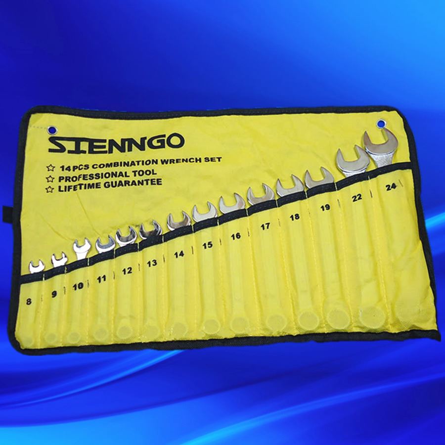 极速。两用扳手14件套套装 两用B开口梅花扳手 汽修机修扳子组套