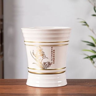 极速陶瓷大口径花盆m2022新款 种花盆特大号深高金 花芬盆客厅时尚