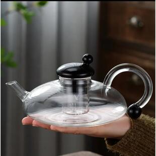 花茶水果茶加热煮茶器高档欧式 北欧轻奢风玻璃茶具套装 鼠尾咖壶