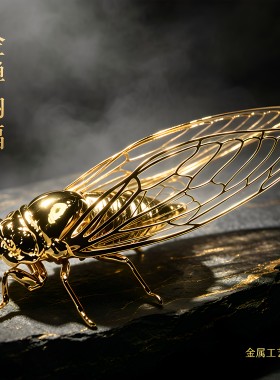 铜合金金蝉摆件一鸣惊人书房