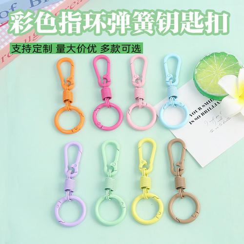 彩色烤漆弹簧回弹指环钥匙扣