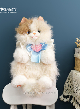 正版可爱仿真布偶猫咪玩偶创意背包趴趴猫发声公仔高颜值女生礼物