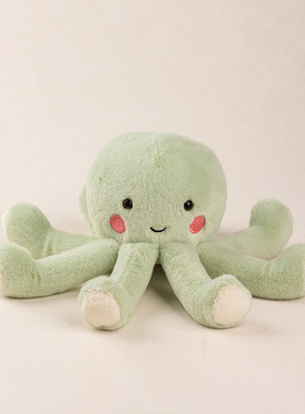原创绿色八爪鱼可爱小章鱼海洋玩偶儿童安抚睡觉娃娃男生儿童礼物