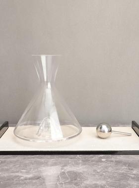 现代创意玻璃酒具样板房醒酒器居家摆件办公室客厅餐厅软装饰品